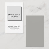 Professioneel, modern, minimaal grijs wit visitekaartje (Voorkant / Achterkant)