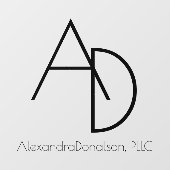 Professioneel, modern, minimaal monogram venster raamsticker (Vel)