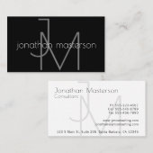 Professioneel, modern, minimaal monogram visitekaartje (Voorkant / Achterkant)