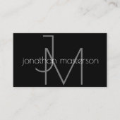 Professioneel, modern, minimaal monogram visitekaartje (Voorkant)