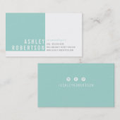 PROFESSIONEEL MODERN minimaal stijlvol mintgroen Visitekaartje (Voorkant / Achterkant)