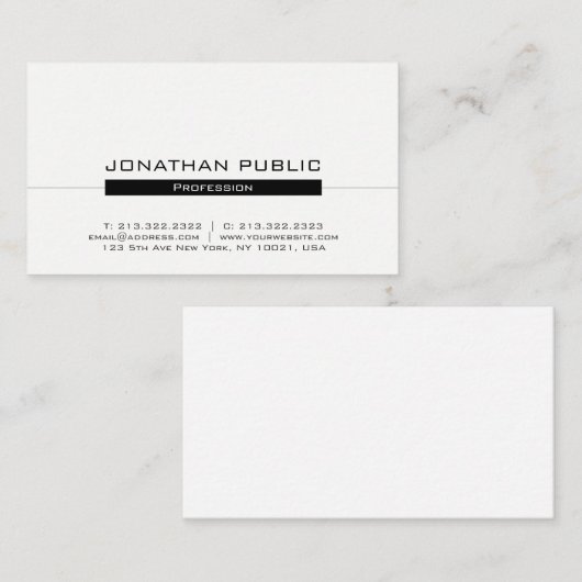 Professioneel, modern, minimaal stijlvol vormontwe visitekaartje (Voorkant / Achterkant)