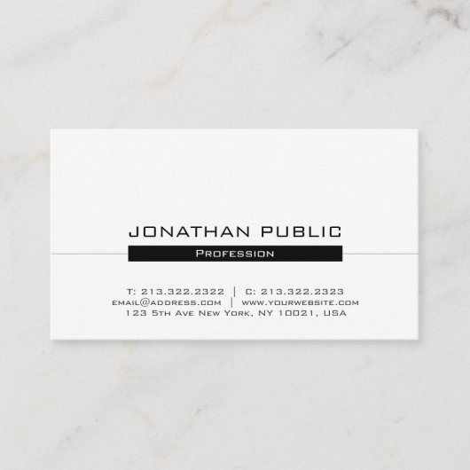 Professioneel, modern, minimaal stijlvol vormontwe visitekaartje (Voorkant)