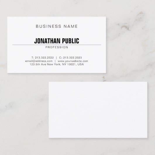 Professioneel, modern, minimaal visitekaartje (Voorkant / Achterkant)