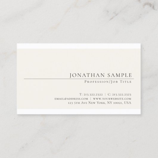 Professioneel, modern, minimaal vormend grafisch m visitekaartje (Achterkant)