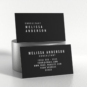 Professioneel, modern, minimaal, zwart visitekaartje