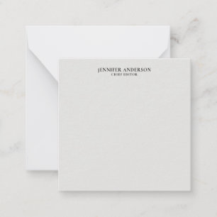 Professioneel modern minimalist platinumgrijs notitiekaartje