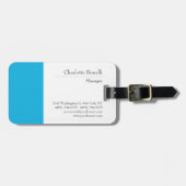 Professioneel Modern Minimalistisch Blauw Wit Bagagelabel (Voorkant horizontaal)