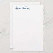 Professioneel Modern Minimalistisch Blauw Wit Briefpapier (Voorkant / Achterkant)