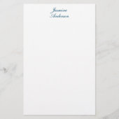 Professioneel Modern Minimalistisch Blauw Wit Briefpapier (Voorkant)
