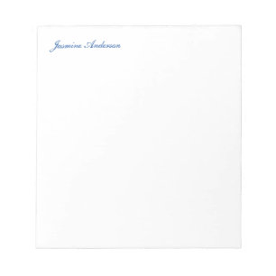 Professioneel Modern Minimalistisch Blauw Wit Notitieblok