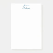 Professioneel Modern Minimalistisch Blauw Wit Post-it® Notes (Voorkant)
