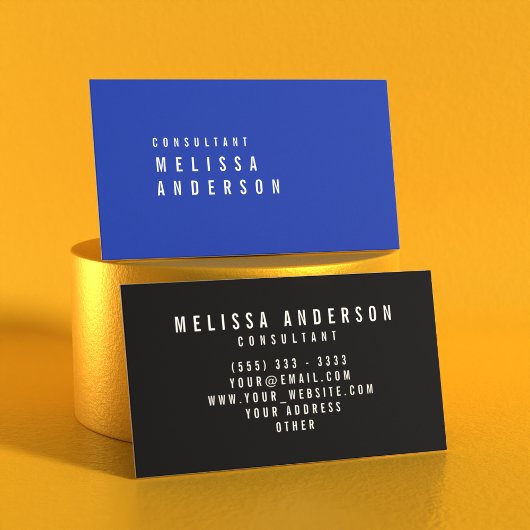 Professioneel Modern Minimalistisch Cerulean Blauw Visitekaartje