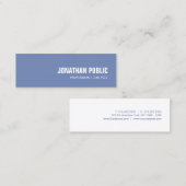 Professioneel, modern, minimalistisch design blauw mini visitekaartje (Voorkant / Achterkant)