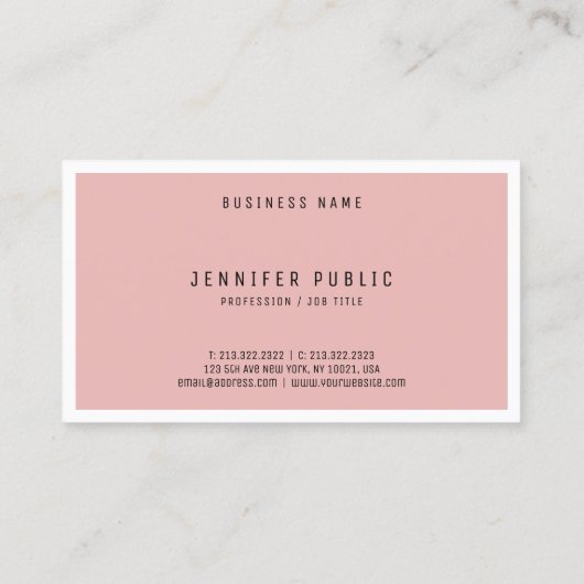 Professioneel, modern, minimalistisch design elega visitekaartje (Achterkant)