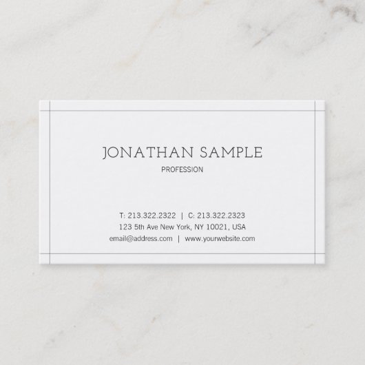 Professioneel Modern Minimalistisch Design Elegant Visitekaartje (Voorkant)