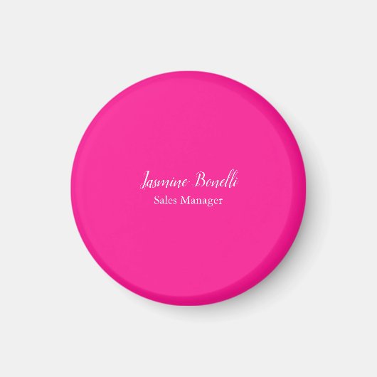 Professioneel Modern Minimalistisch Diep Roze Magneet (Voorkant)