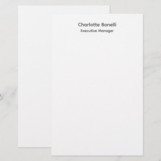 Professioneel Modern Minimalistisch Eenvoudig Briefpapier (Voorkant / Achterkant)