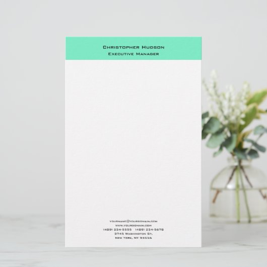 Professioneel Modern Minimalistisch Eenvoudig Briefpapier (Staand voorkant)