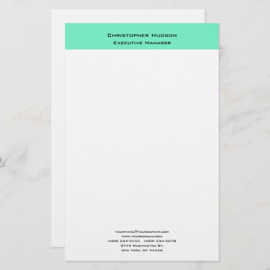 Professioneel Modern Minimalistisch Eenvoudig Briefpapier (Voorkant / Achterkant)