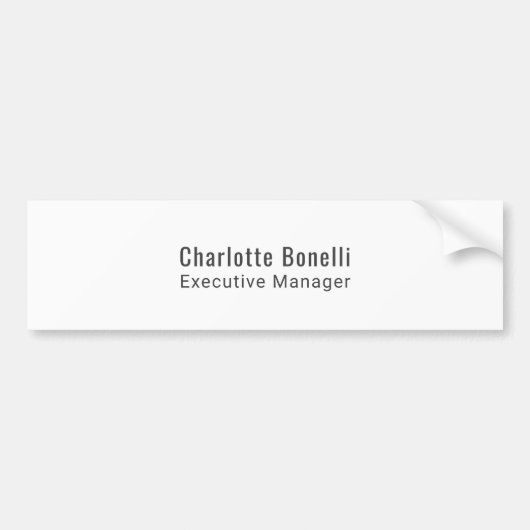 Professioneel Modern Minimalistisch Eenvoudig Bumpersticker (Voorkant)