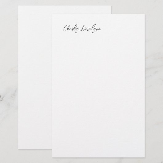 Professioneel Modern Minimalistisch Eenvoudig Kall Briefpapier (Voorkant / Achterkant)