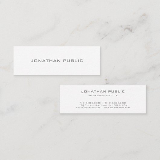 Professioneel, modern, minimalistisch, eenvoudig mini visitekaartje (Voorkant / Achterkant)