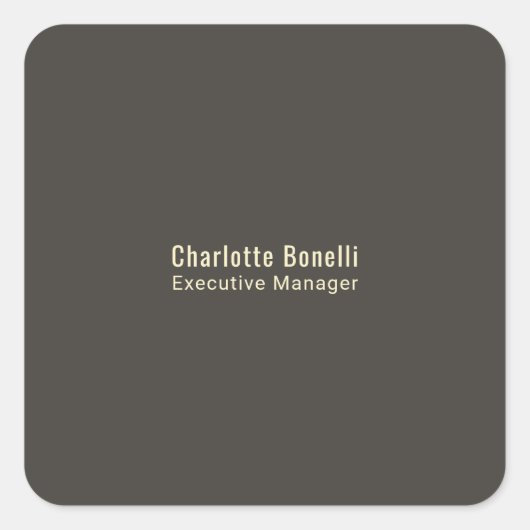 Professioneel Modern Minimalistisch Eenvoudig  Vierkante Sticker (Voorkant)
