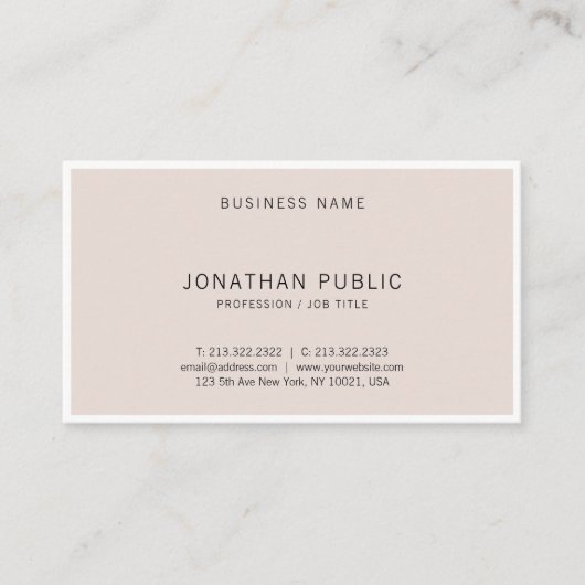 Professioneel, modern, minimalistisch, eenvoudig visitekaartje (Voorkant)