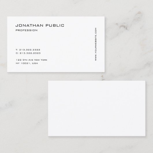 Professioneel, modern, minimalistisch, eenvoudig visitekaartje (Voorkant / Achterkant)