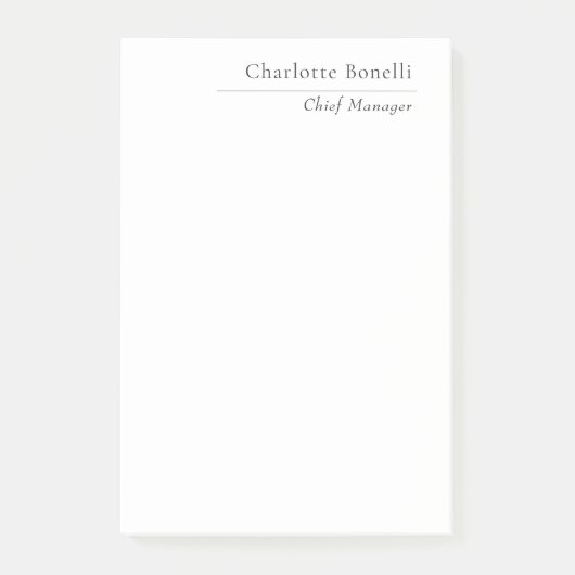 Professioneel Modern Minimalistisch Eenvoudig Zwar Post-it® Notes (Voorkant)