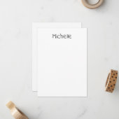 Professioneel Modern Minimalistisch Eigen Naam Notitiekaartje (Voorkant / Achterkant in situ)