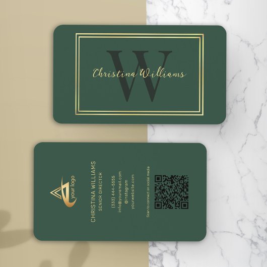 Professioneel modern minimalistisch elegant monogr visitekaartje