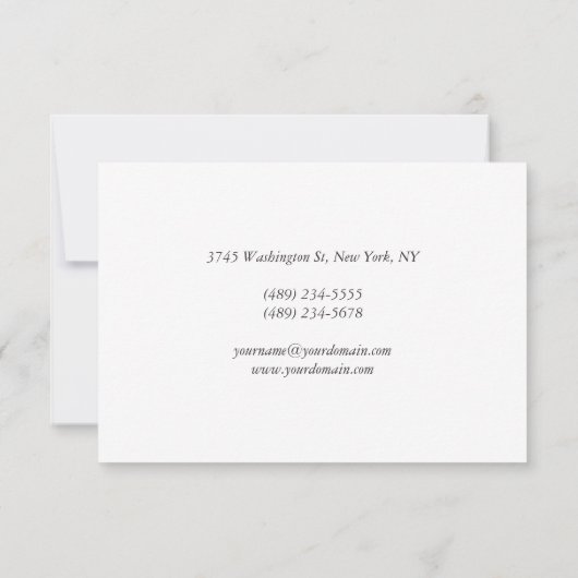 Professioneel, modern, minimalistisch handschrift bedankkaart (Achterkant)