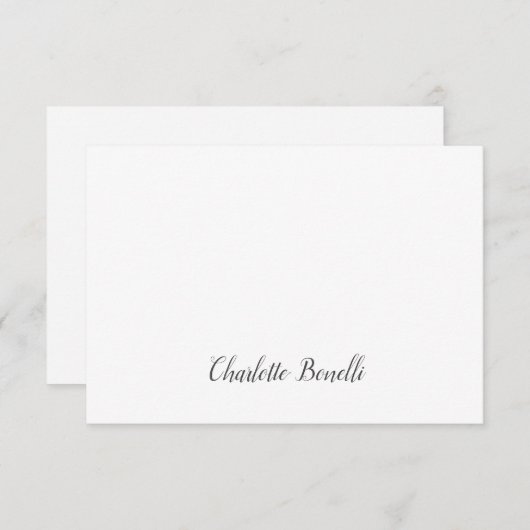 Professioneel, modern, minimalistisch handschrift bedankkaart (Voorkant / Achterkant)