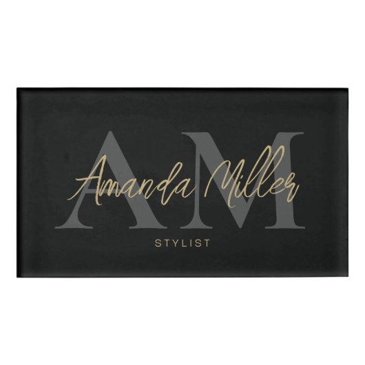 Professioneel Modern Minimalistisch Magnetisch Mon Naambadge (Voorkant)