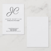 Professioneel modern minimalistisch monogram visitekaartje (Voorkant / Achterkant)