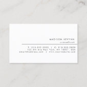 Professioneel modern minimalistisch monogram visitekaartje (Achterkant)