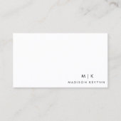 Professioneel modern minimalistisch monogram visitekaartje (Voorkant)