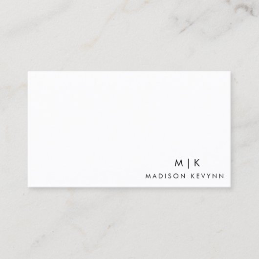 Professioneel modern minimalistisch monogram visitekaartje (Voorkant)