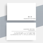 Professioneel modern minimalistisch monogram visitekaartje