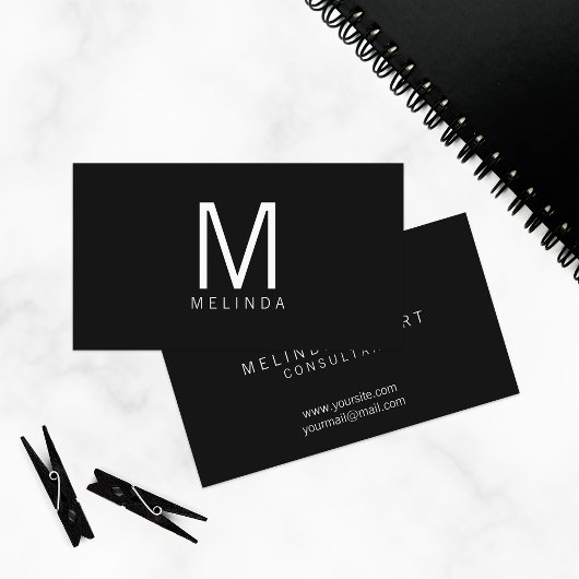 Professioneel modern minimalistisch monogram visitekaartje
