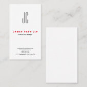 Professioneel modern minimalistisch monogram visitekaartje (Voorkant / Achterkant)