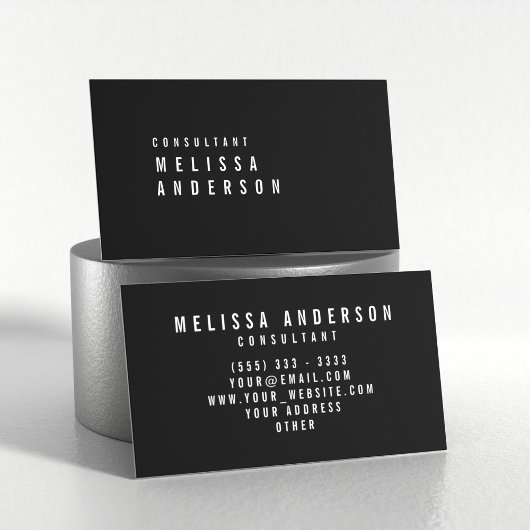 Professioneel Modern Minimalistisch Plaine Zwart Visitekaartje