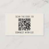 Professioneel Modern Minimalistisch QR Code Logo C Visitekaartje (Achterkant)