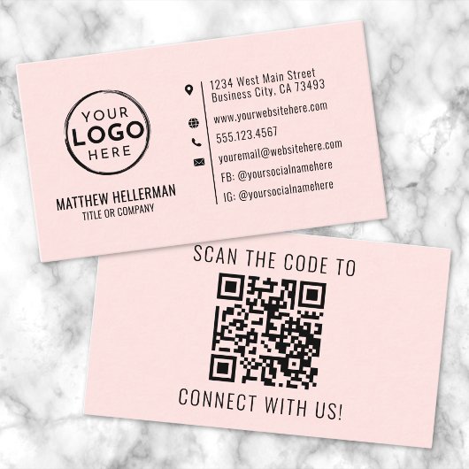 Professioneel Modern Minimalistisch QR Code Logo R Visitekaartje