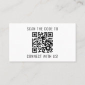 Professioneel Modern Minimalistisch QR Code Logo Visitekaartje (Achterkant)