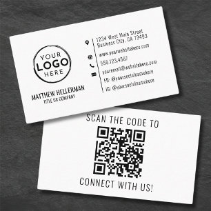 Professioneel Modern Minimalistisch QR Code Logo Visitekaartje