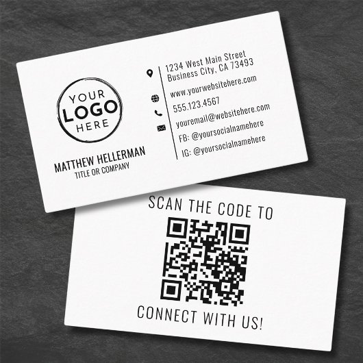 Professioneel Modern Minimalistisch QR Code Logo Visitekaartje