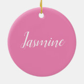 Professioneel modern minimalistisch roze keramisch ornament (Achterkant)